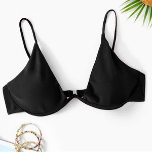 Underwire black swim top
